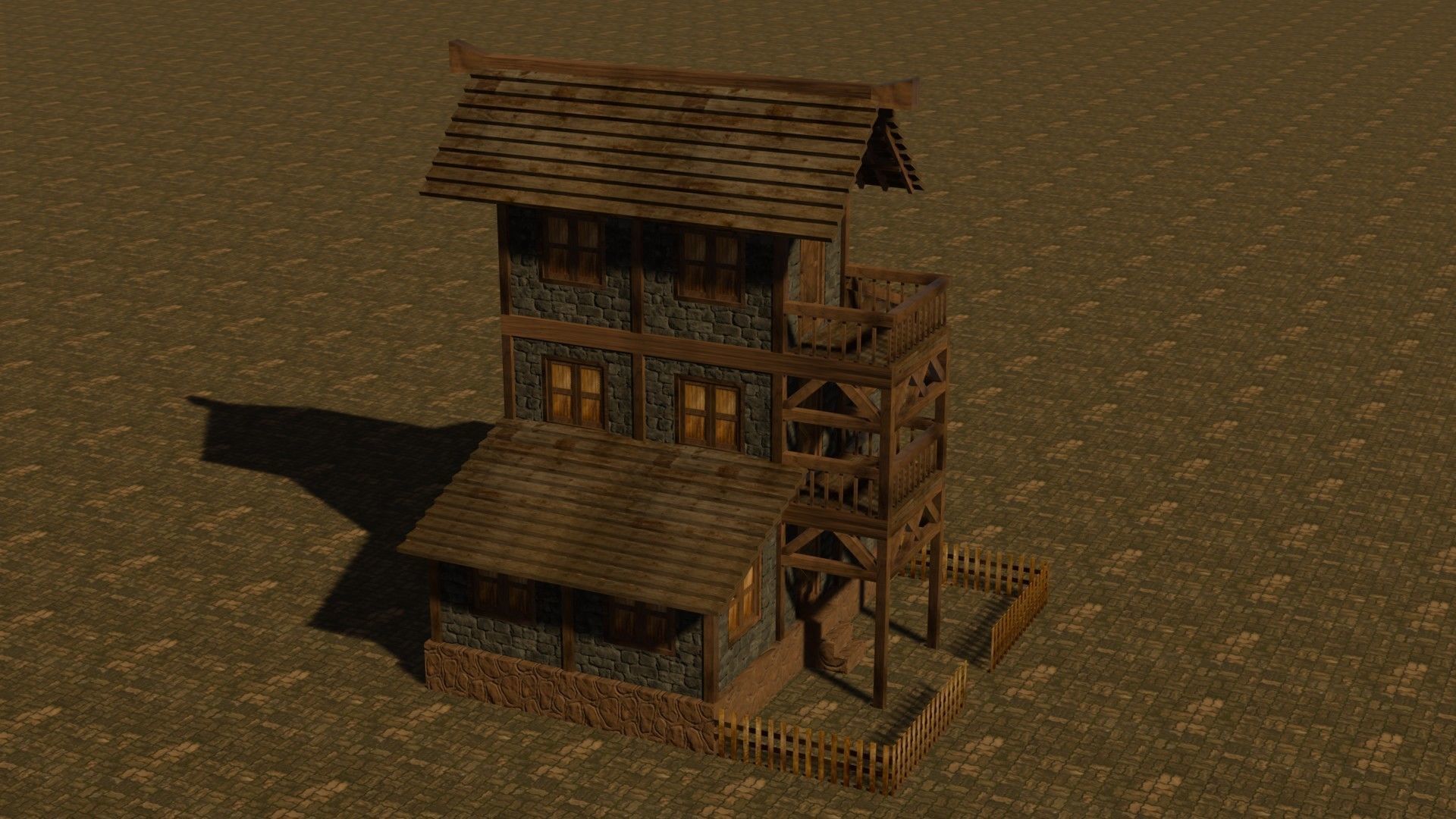 Medieval house eleven 16 Low-poly 3D model_5