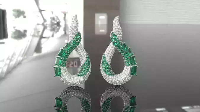 Earrings Gem Emerald 89