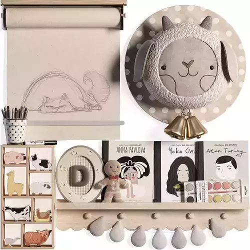 M Wall Mounted Easel  Shelf Plush Toy  Wall Decor 05