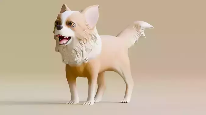 Low poly - Stylized dog - Chihuahua Low-poly 3D model