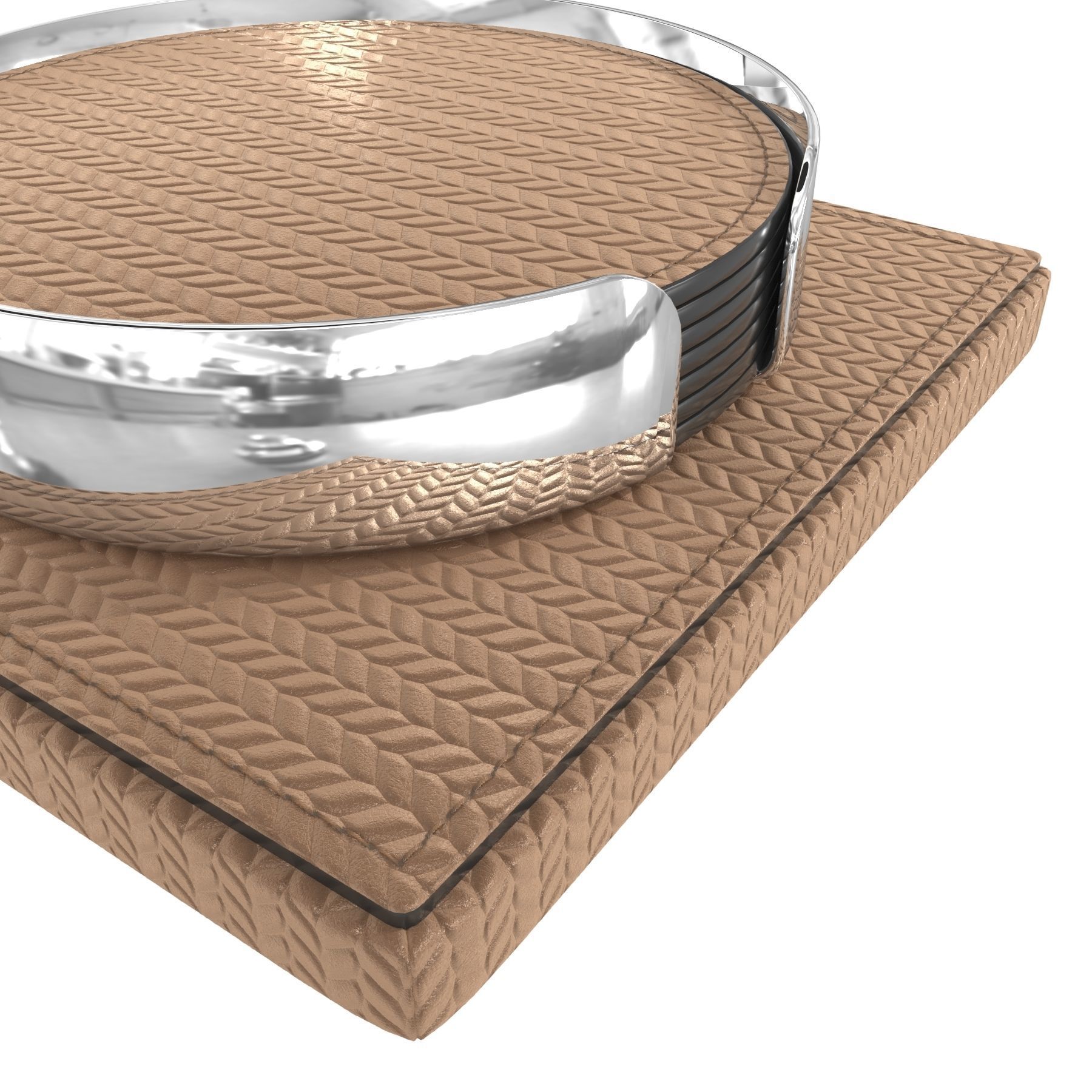 Katharine Pooley coaster set taupe  3D model_3