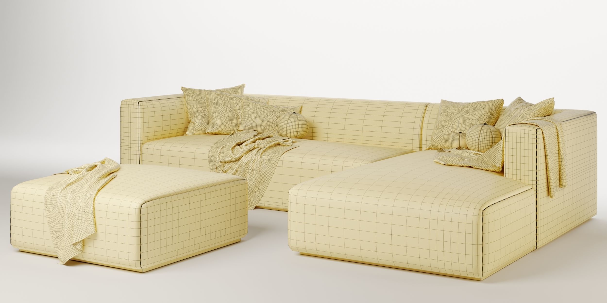 match sofa set 02 3D model_8