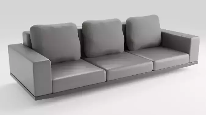 Three-seater leather sofa in a modern style in dark colors