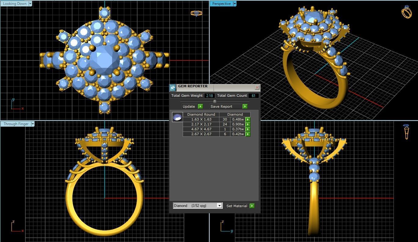 Diamond Ring 3D print model_1