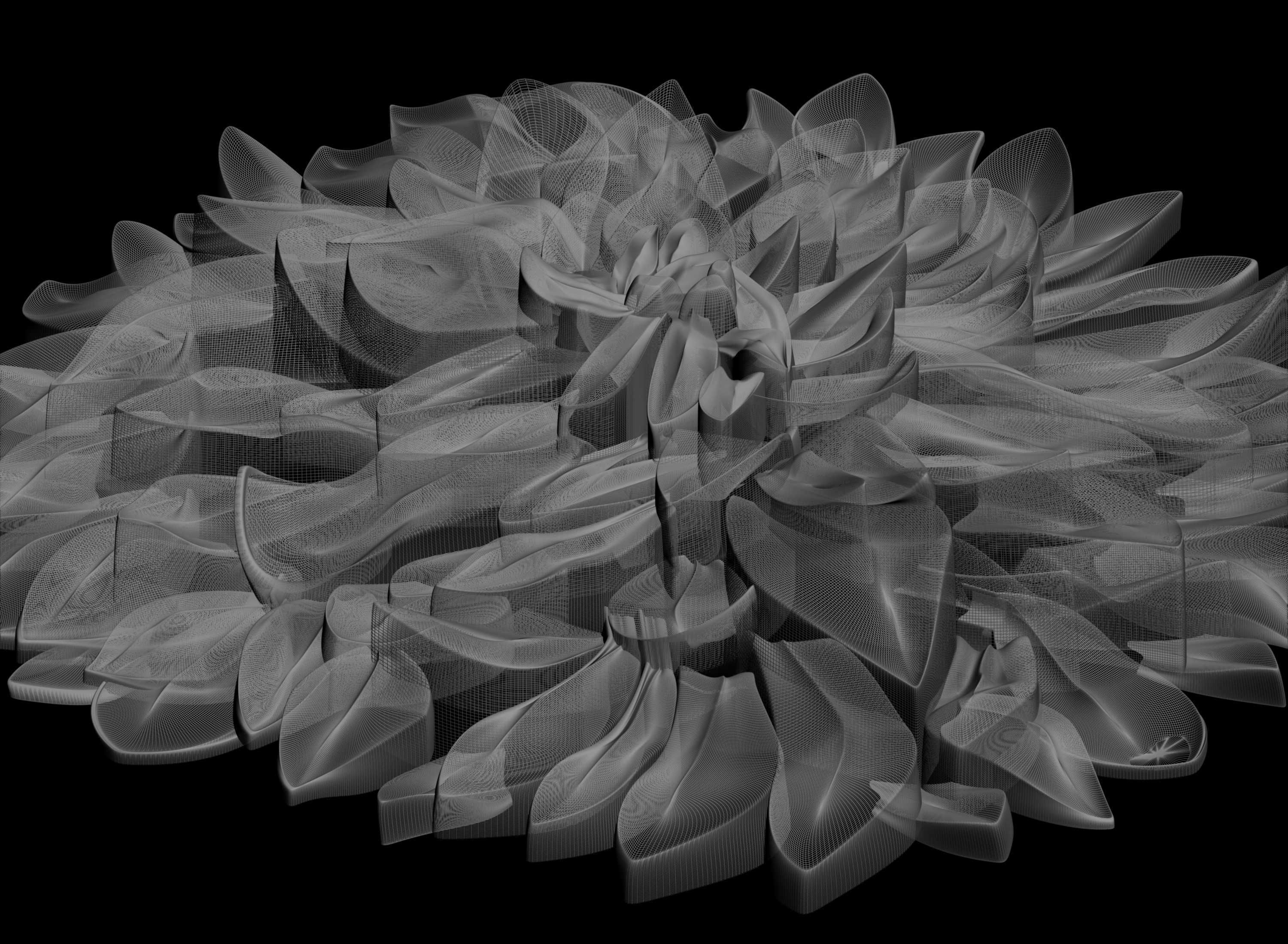 3D stl model of a flower for CNC router 3D print model_3
