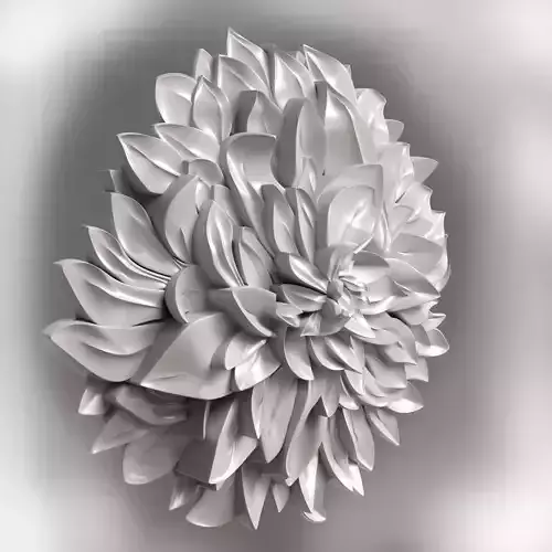 3D stl model of a flower for CNC router