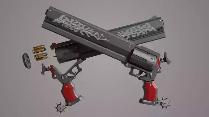 BILLY KID REVOLVERS - ZENLESS ZONE ZERO 3D print model
