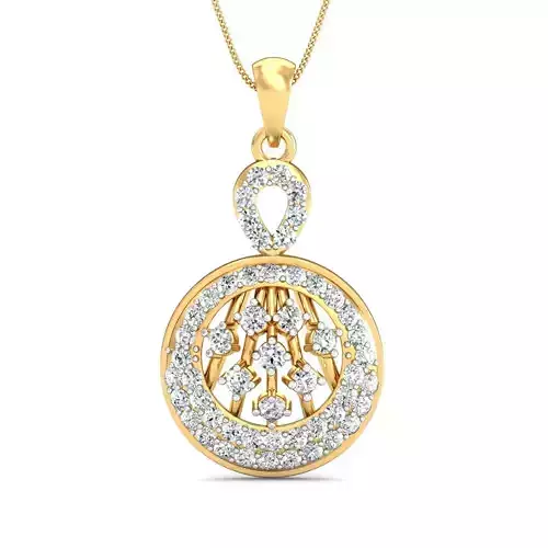 Yellow gold diamond pendent-P3 PS-05