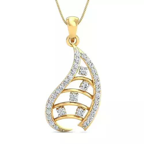 Yellow gold diamond pendent-P3 PS-11