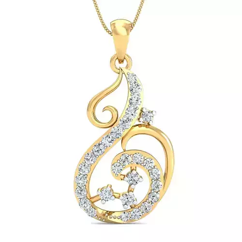 Yellow gold diamond pendent-P3 PS-13