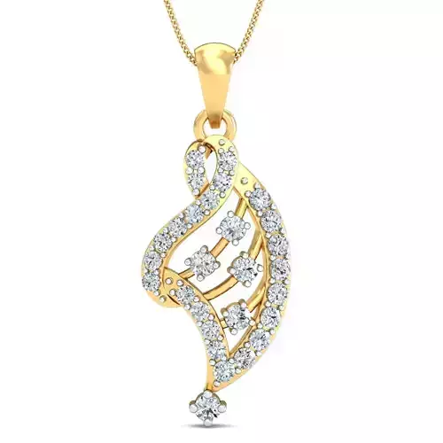 Yellow gold diamond pendent-P3 PS-14
