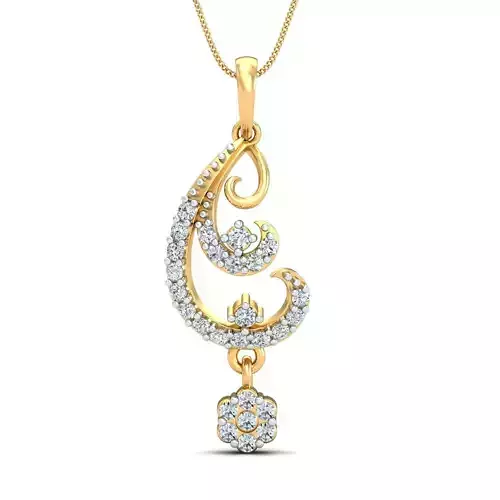 Yellow gold diamond pendent-P3 PS-15