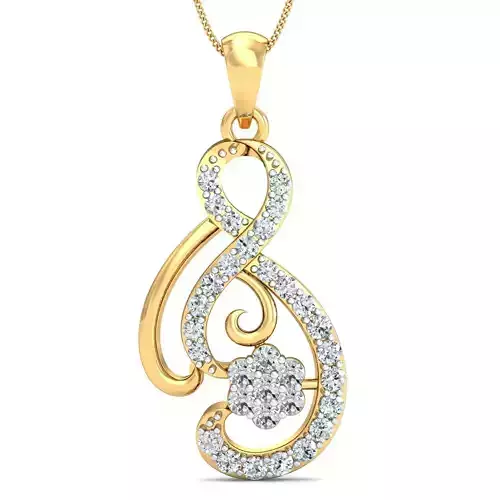 Yellow gold diamond pendent-P3 PS-16