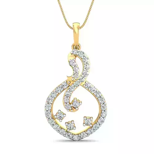 Yellow gold diamond pendent-P3 PS-17