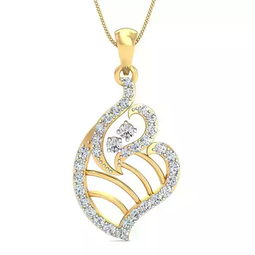 Yellow gold diamond pendent-P3 PS-19
