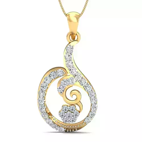 Yellow gold diamond pendent-P3 PS-20 3D print model