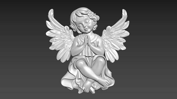 Angel Bas-Relief 3D model