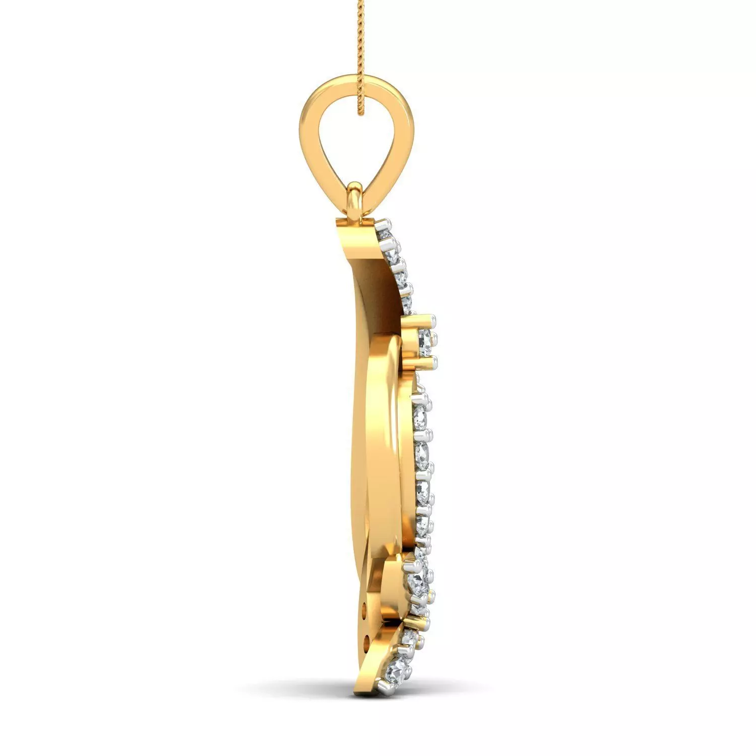 Yellow gold diamond pendent-P3 PS-23 3D print model