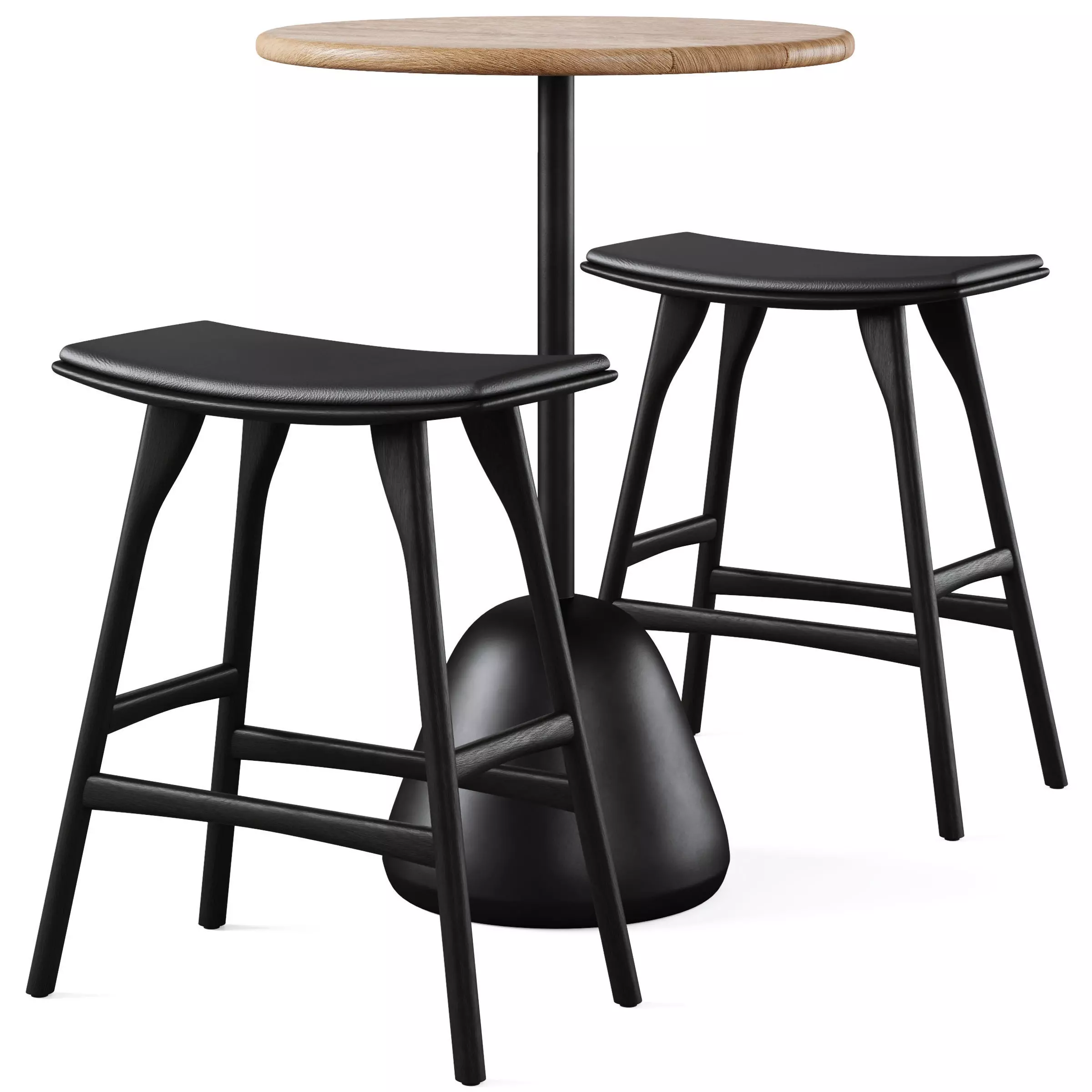 High bar table Saura and bar stool Osso 3D model_0
