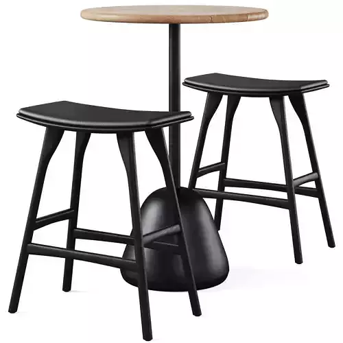 High bar table Saura and bar stool Osso 3D model