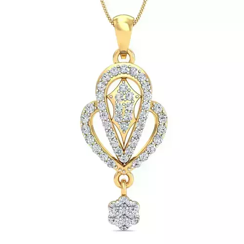 Yellow gold diamond pendent-P3 PS-25