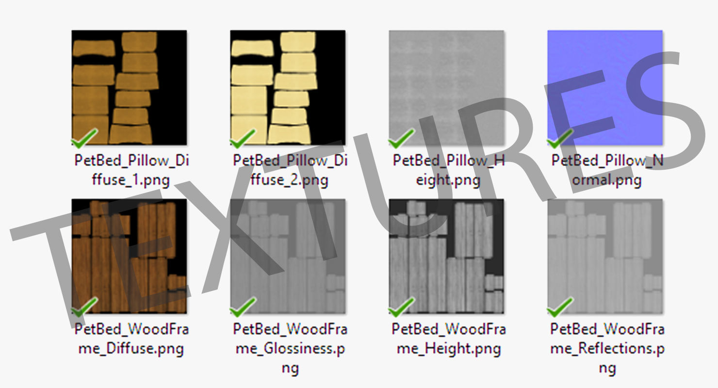 Pet Bed Caramel Velours Low-poly 3D model_31