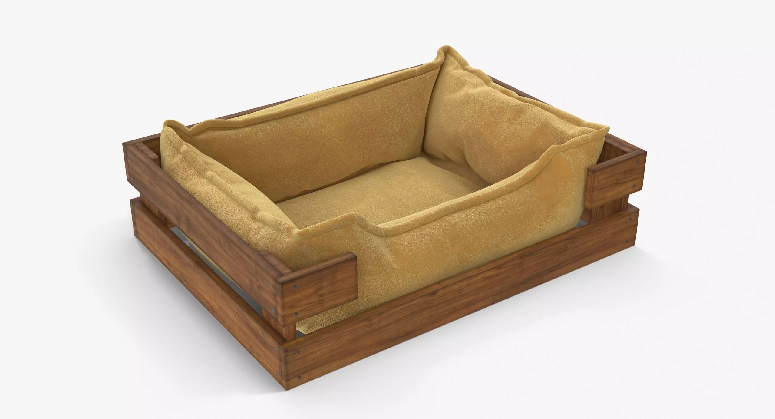 Pet Bed Caramel Velours Low-poly 3D model_0