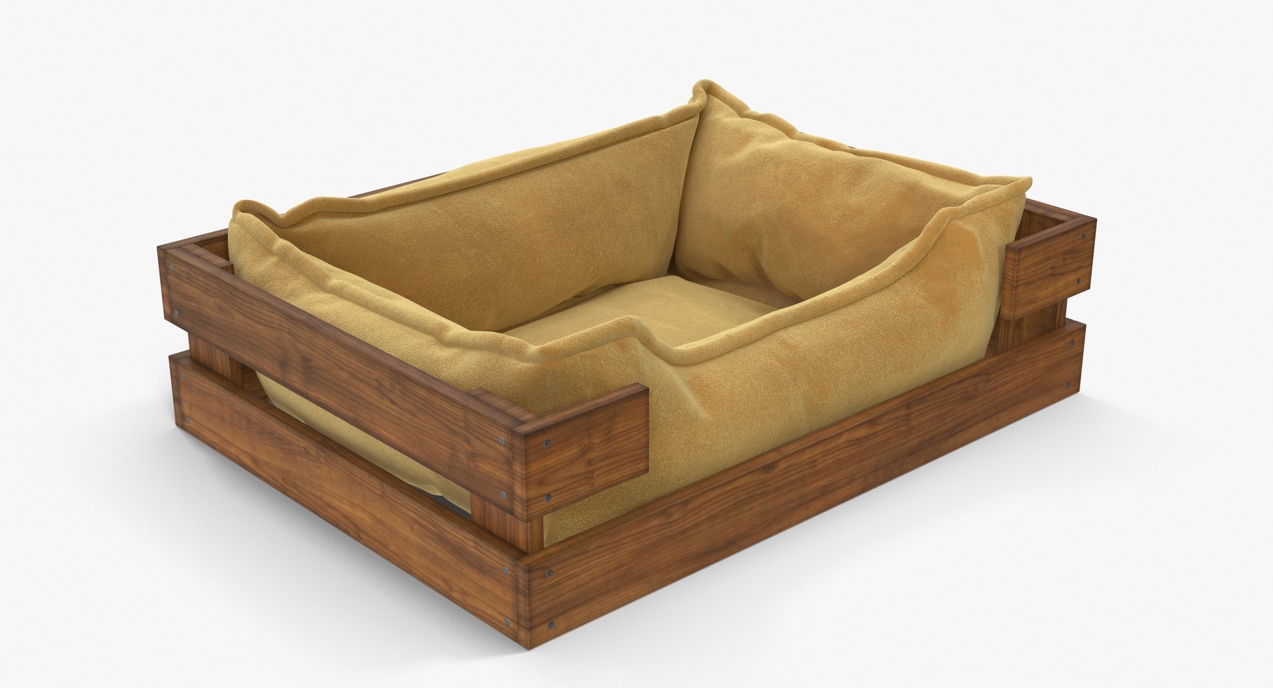 Pet Bed Caramel Velours Low-poly 3D model_7
