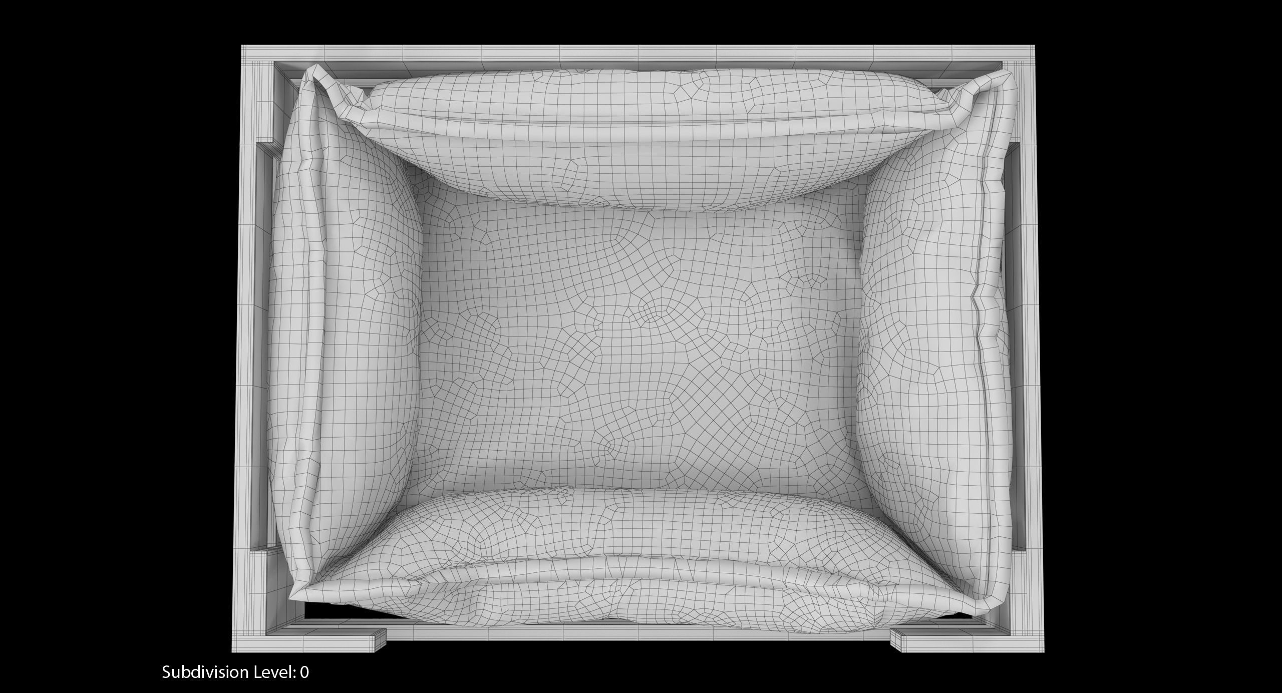 Pet Bed Caramel Velours Low-poly 3D model_20