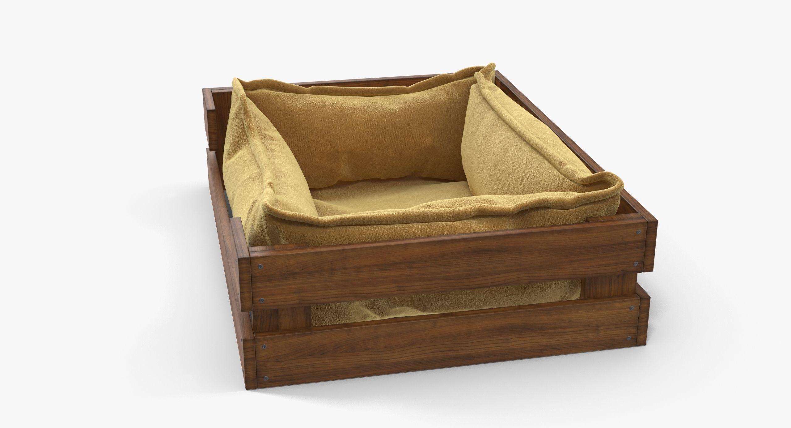 Pet Bed Caramel Velours Low-poly 3D model_14