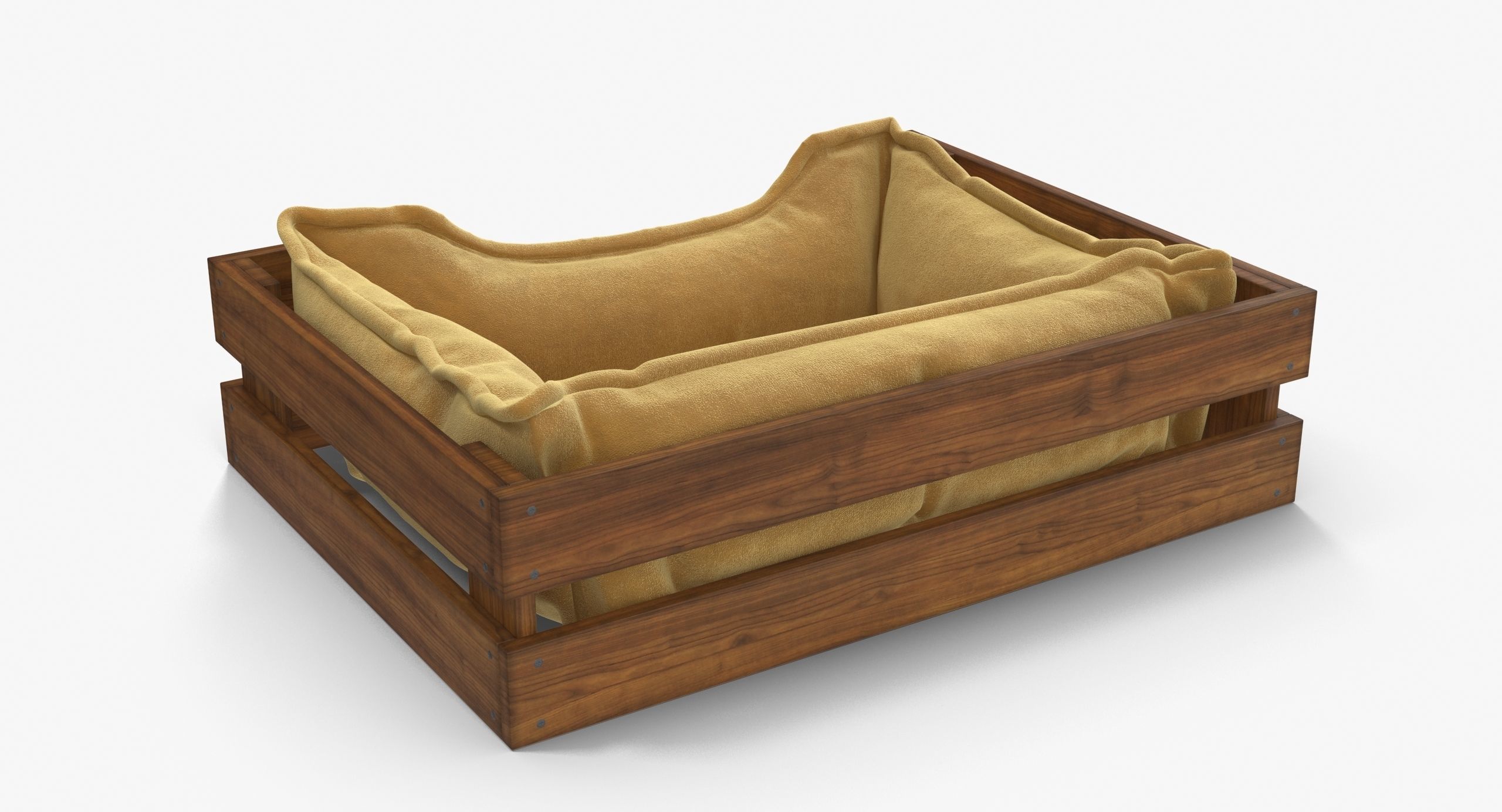 Pet Bed Caramel Velours Low-poly 3D model_12