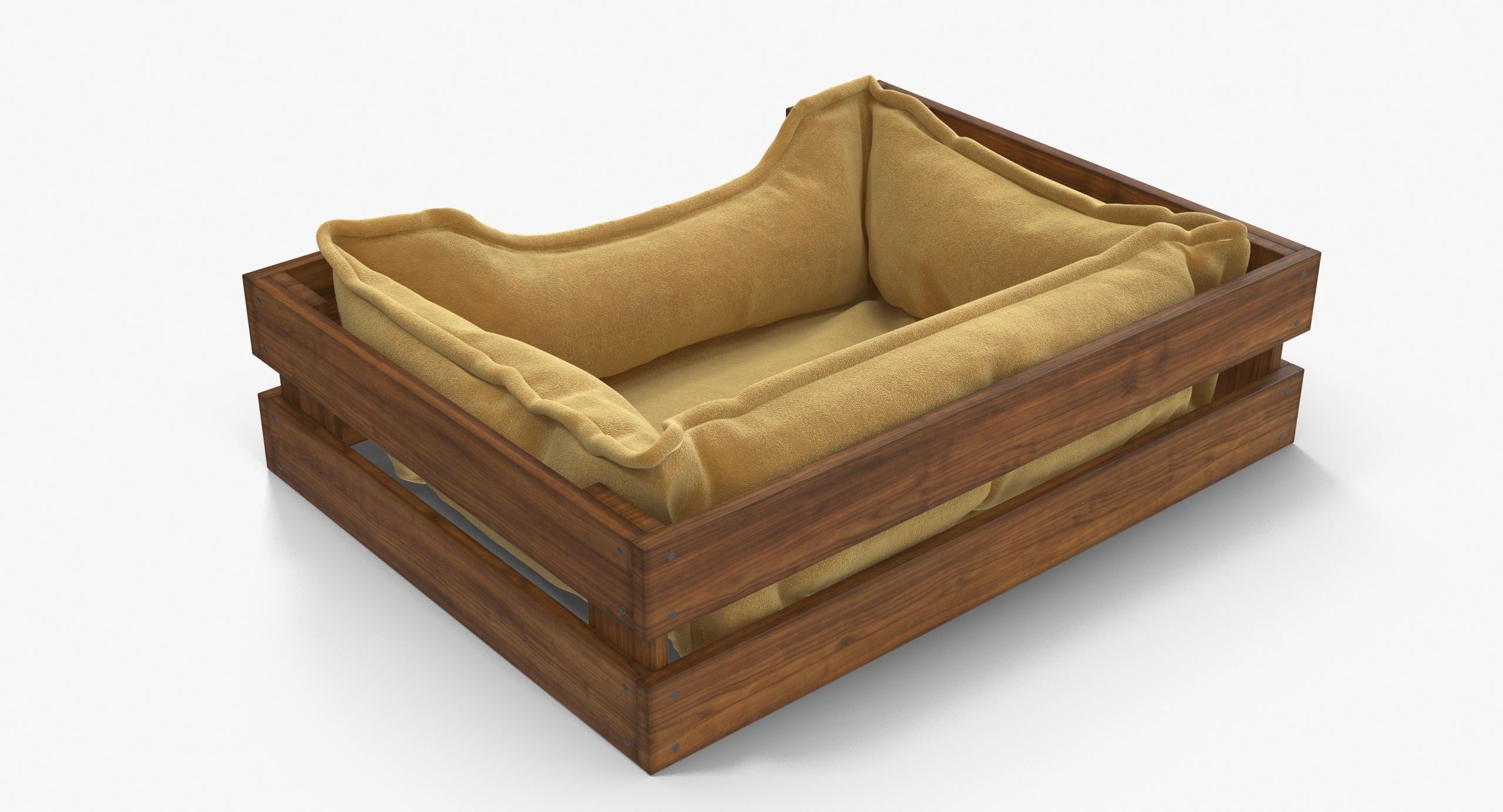 Pet Bed Caramel Velours Low-poly 3D model_3