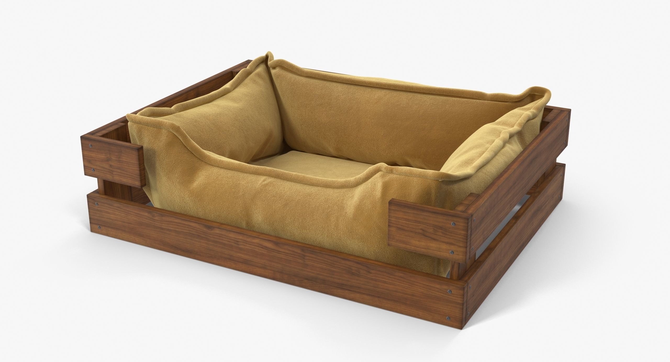 Pet Bed Caramel Velours Low-poly 3D model_5