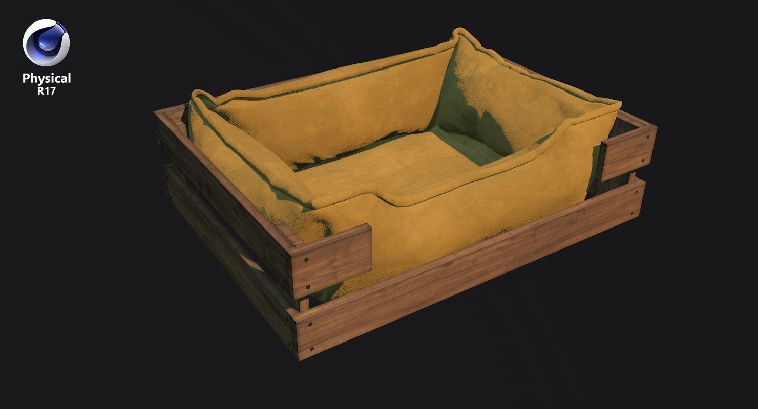 Pet Bed Caramel Velours Low-poly 3D model_28