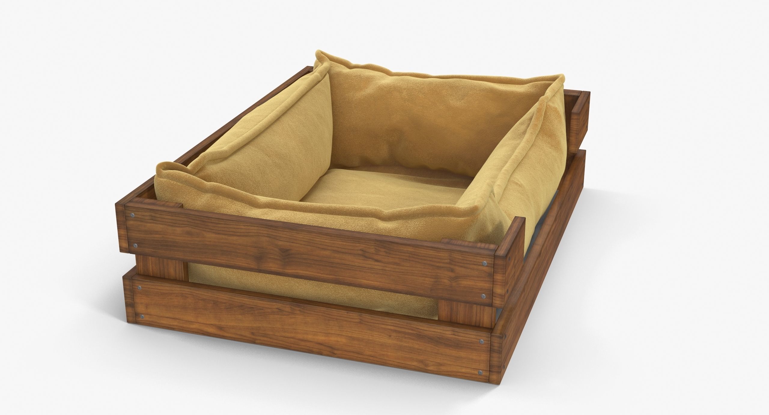 Pet Bed Caramel Velours Low-poly 3D model_8