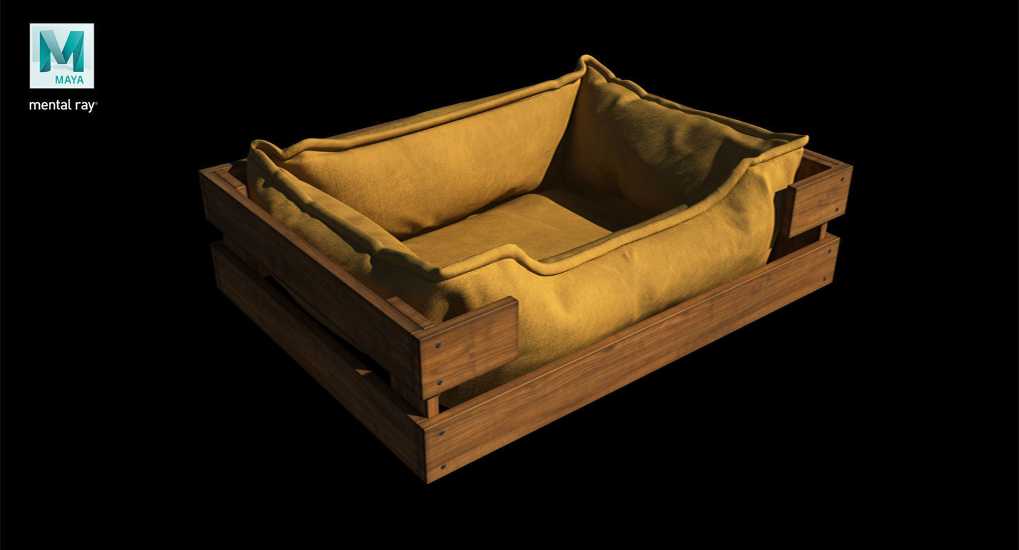 Pet Bed Caramel Velours Low-poly 3D model_25