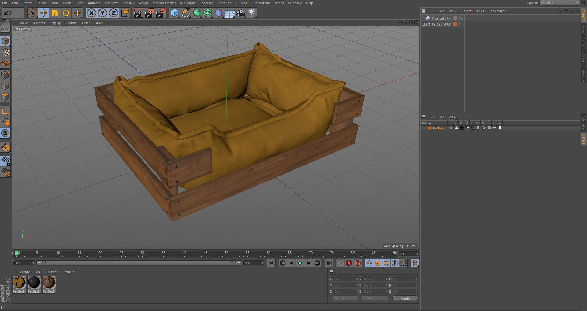 Pet Bed Caramel Velours Low-poly 3D model_29