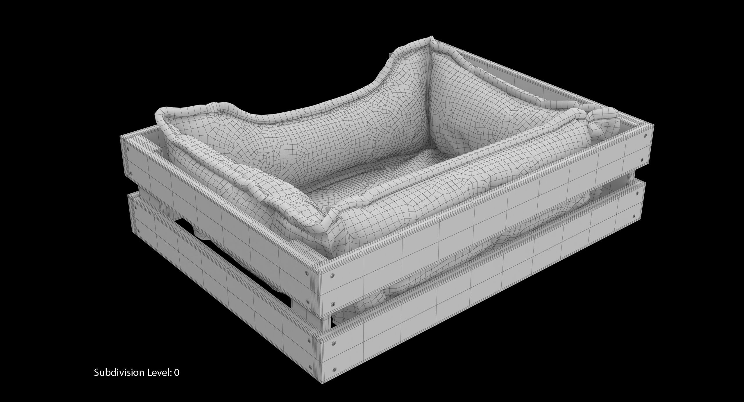 Pet Bed Caramel Velours Low-poly 3D model_18