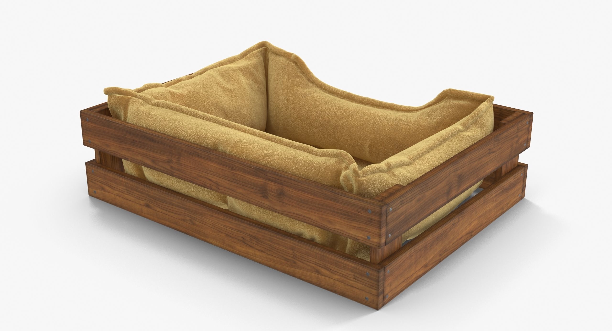 Pet Bed Caramel Velours Low-poly 3D model_10