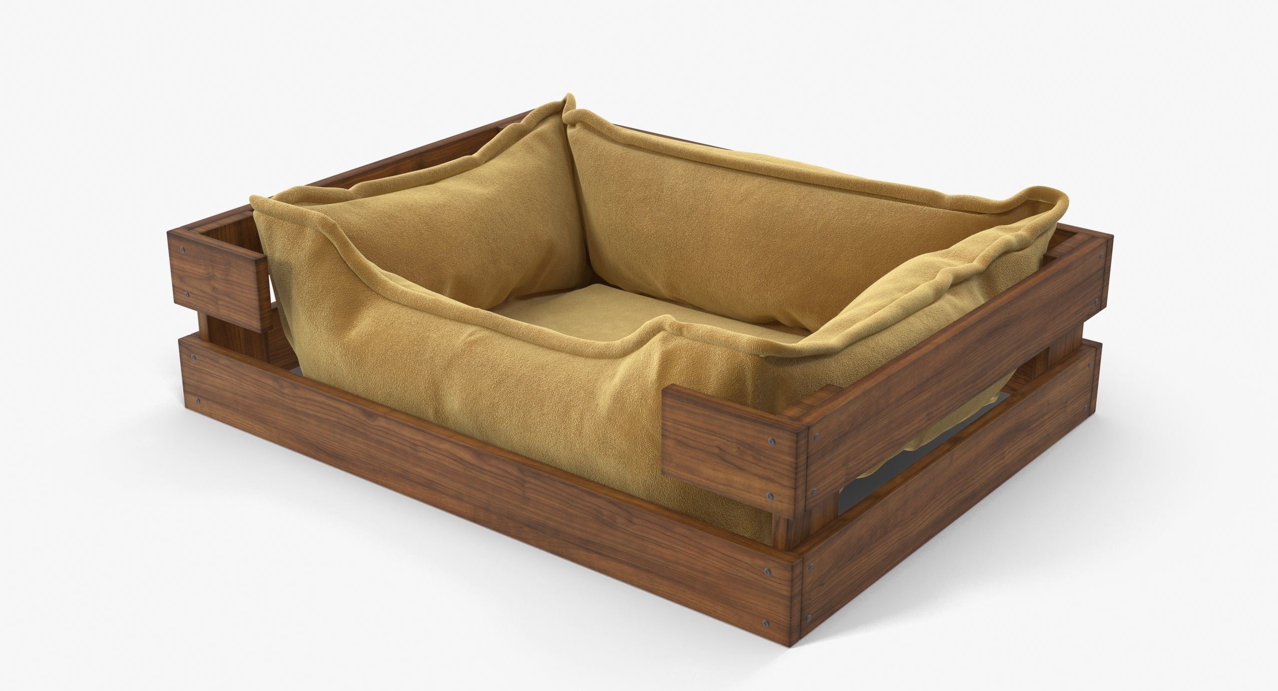 Pet Bed Caramel Velours Low-poly 3D model_15