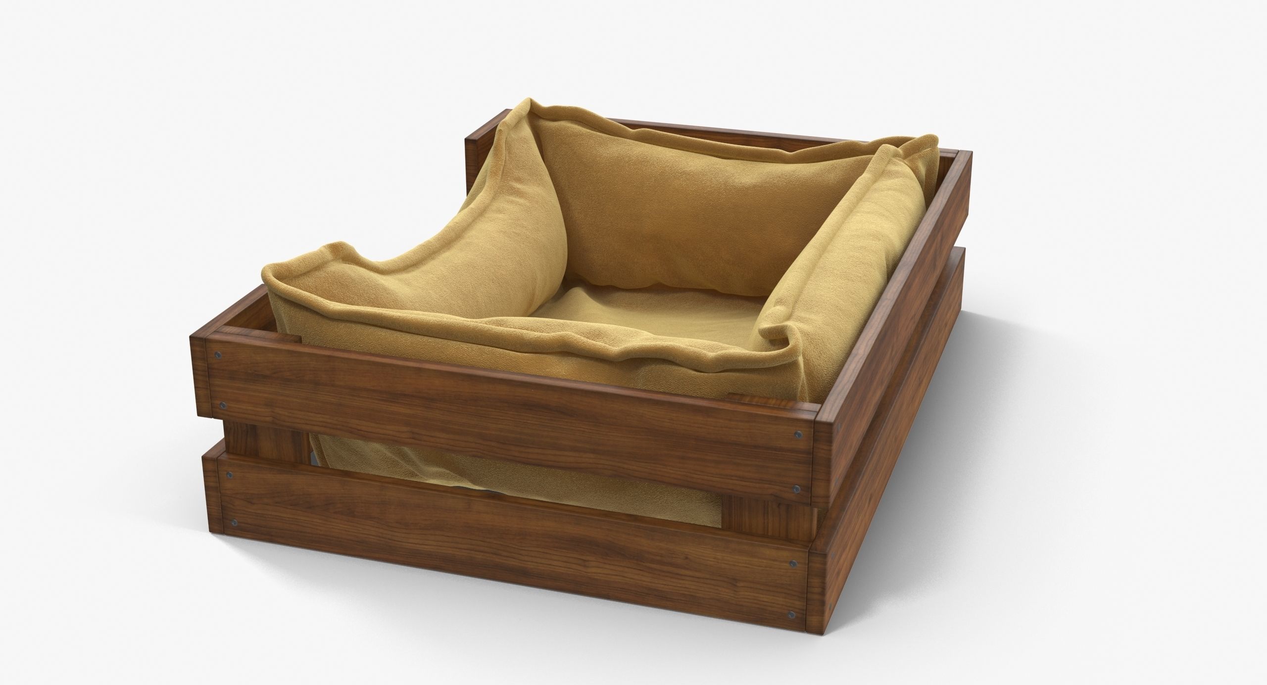 Pet Bed Caramel Velours Low-poly 3D model_13