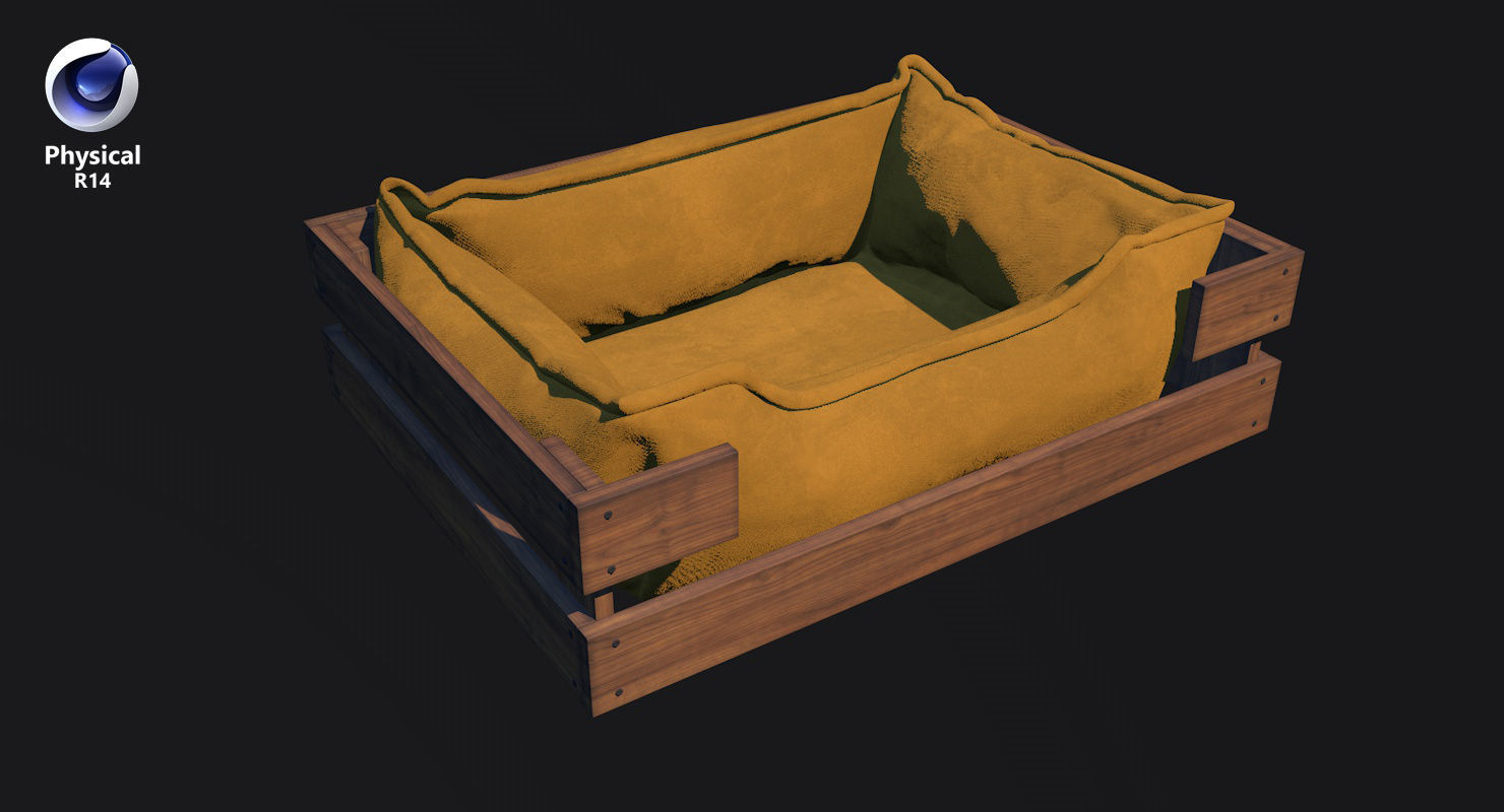 Pet Bed Caramel Velours Low-poly 3D model_27