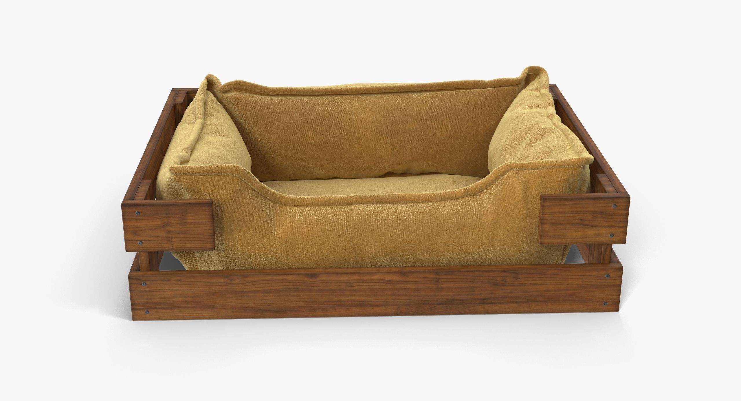 Pet Bed Caramel Velours Low-poly 3D model_6