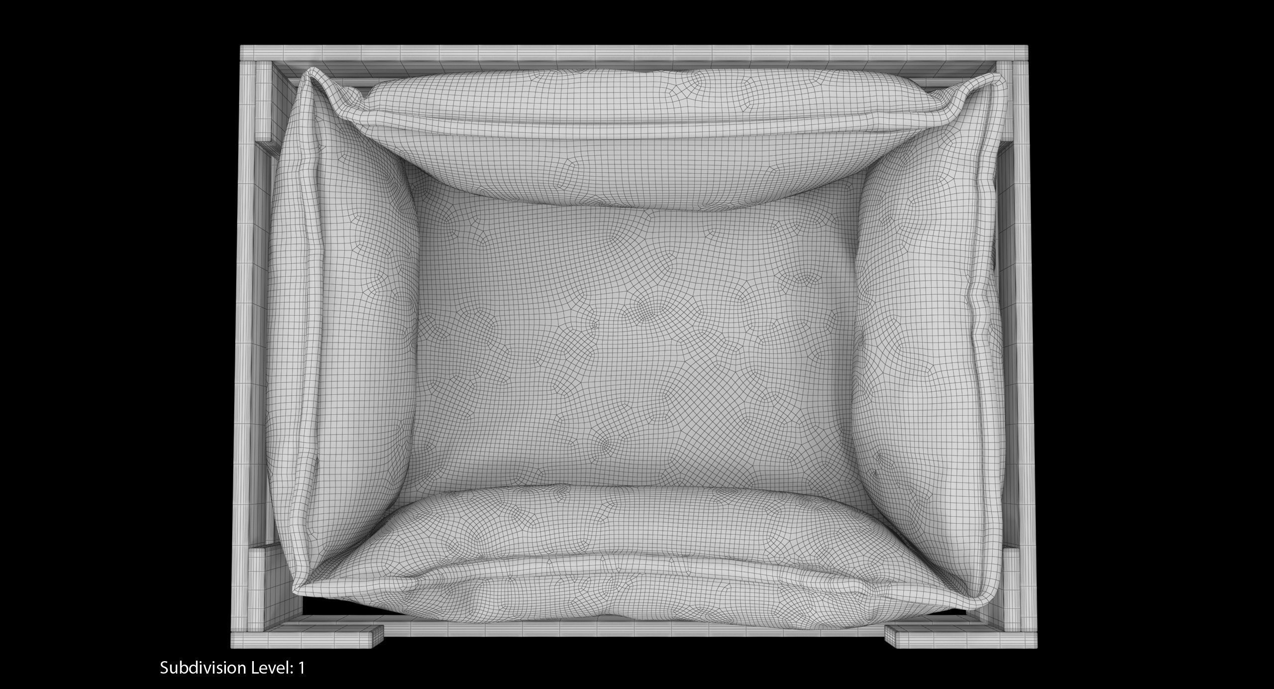 Pet Bed Caramel Velours Low-poly 3D model_21