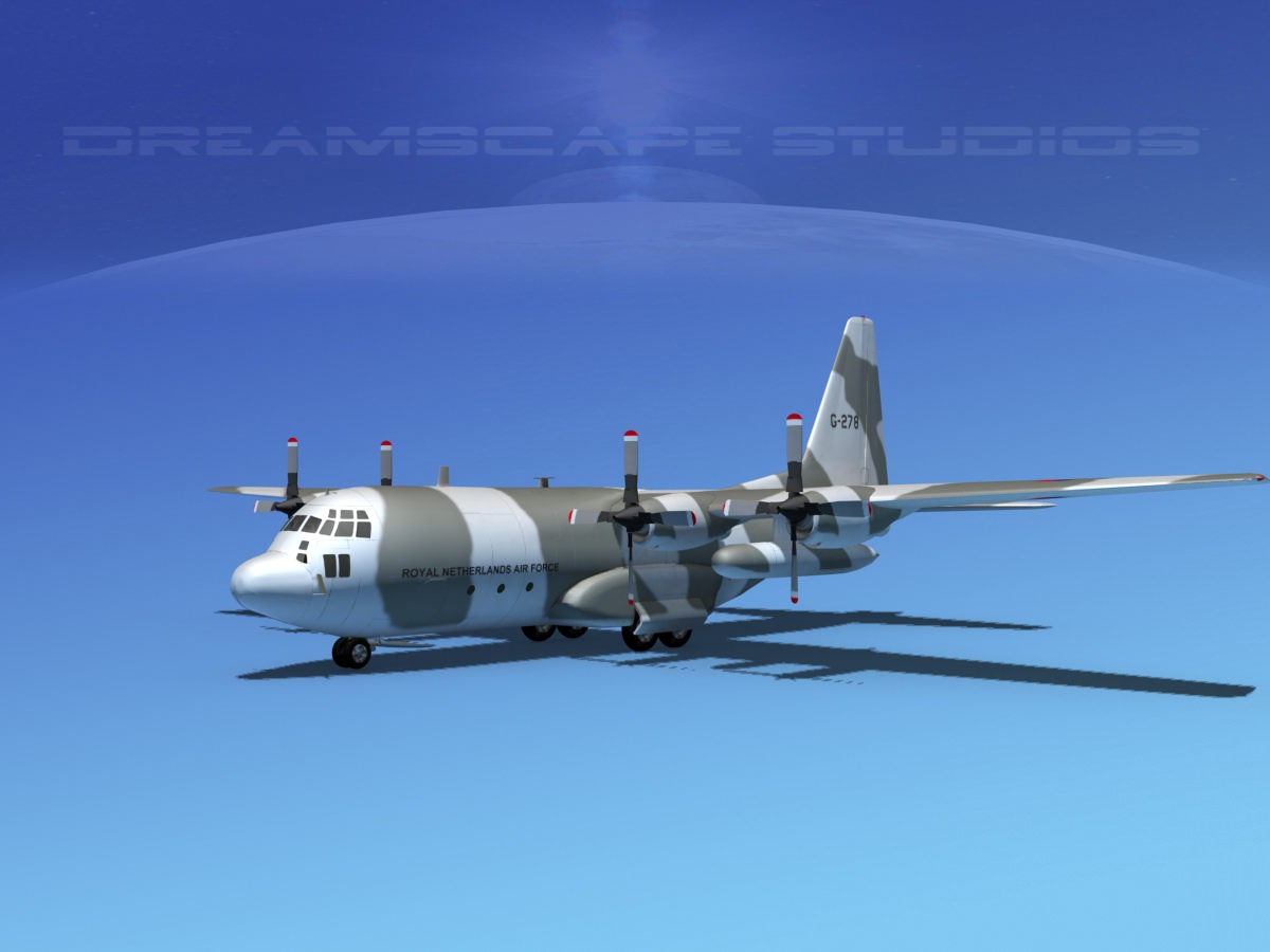 Lockheed C-130 Hercules Netherlands 3D model_5
