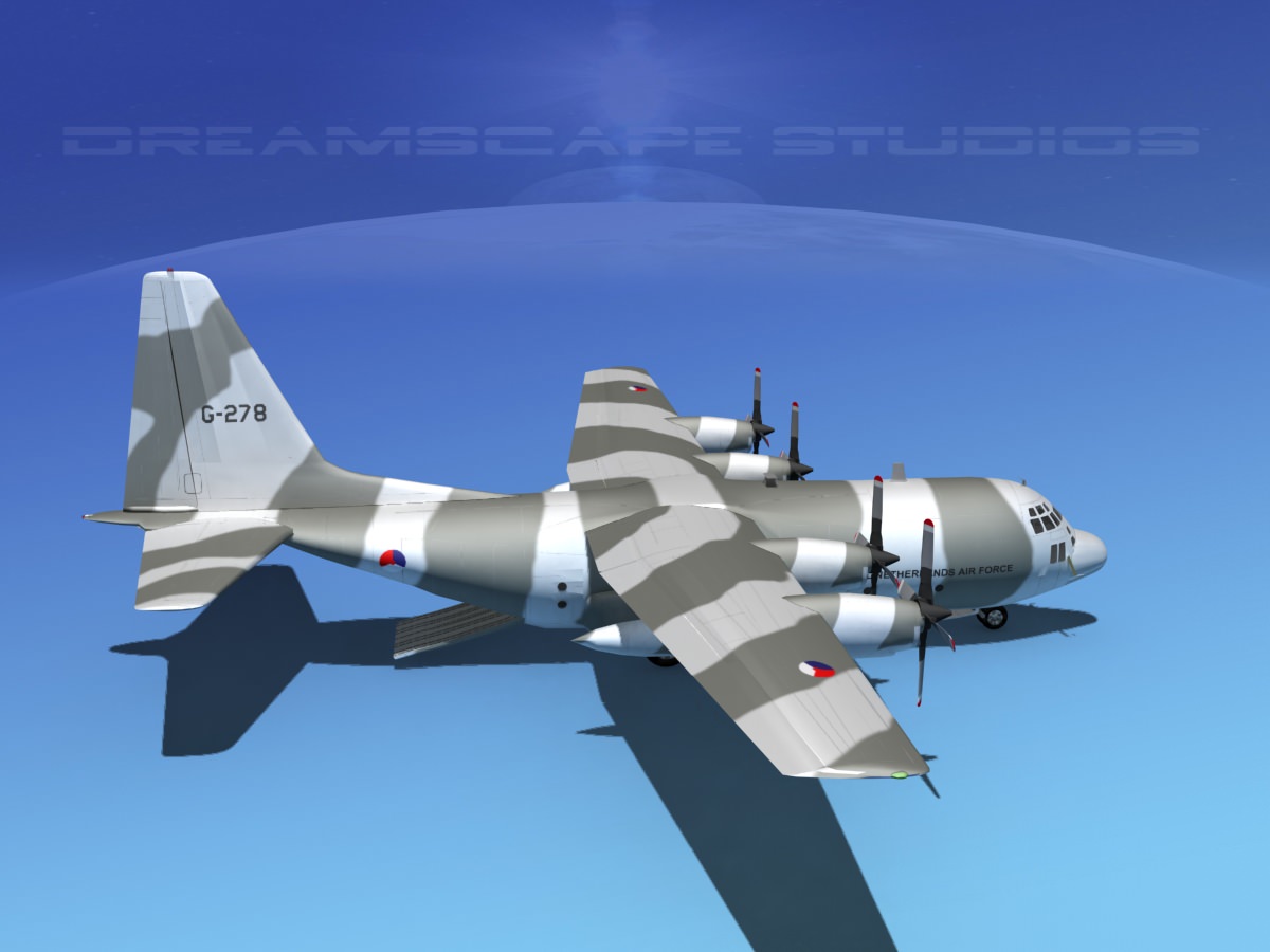 Lockheed C-130 Hercules Netherlands 3D model_9