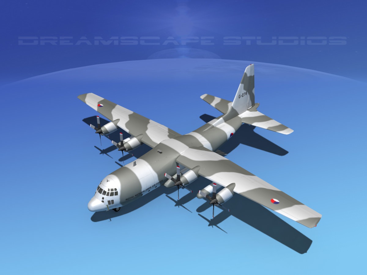 Lockheed C-130 Hercules Netherlands 3D model_14