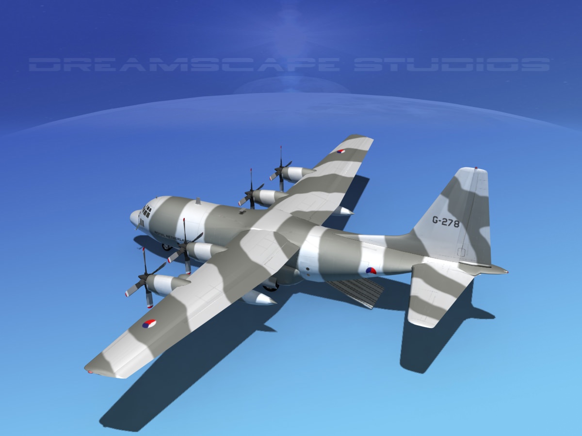 Lockheed C-130 Hercules Netherlands 3D model_12