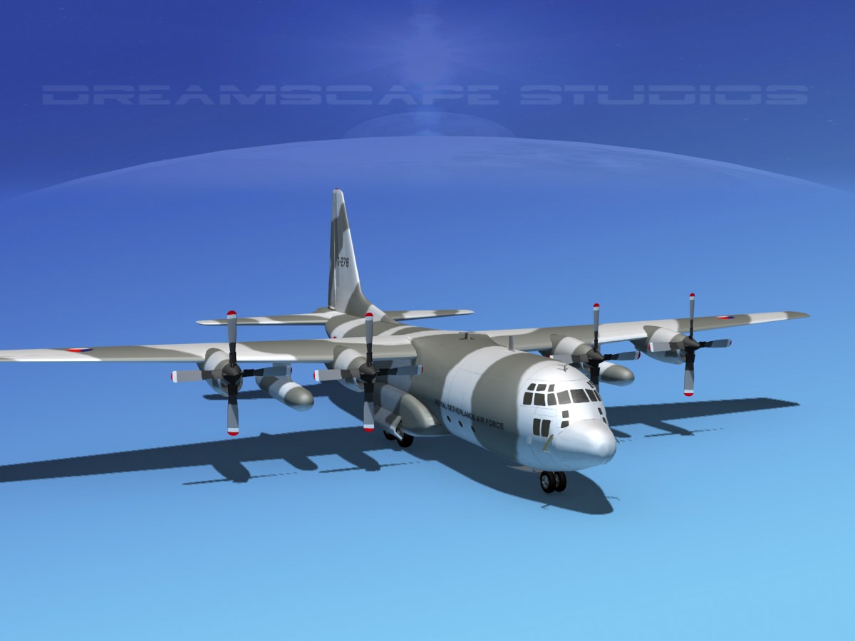 Lockheed C-130 Hercules Netherlands 3D model_7