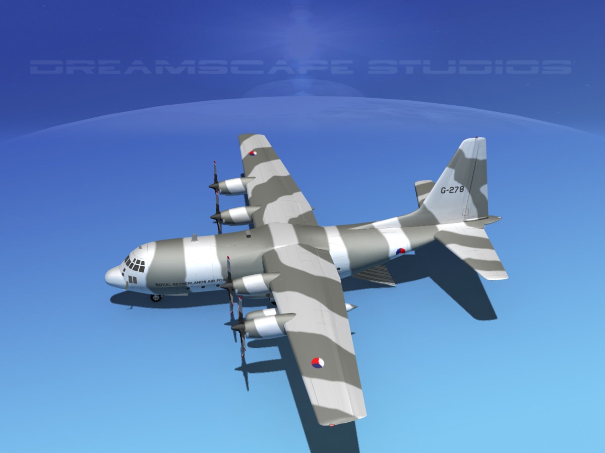 Lockheed C-130 Hercules Netherlands 3D model_13